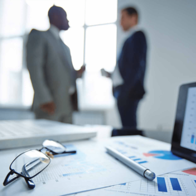 Professional business advisors in consultation